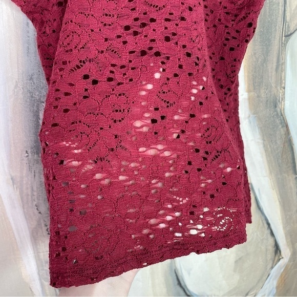 Hollister Maroon Lace Racerback Top - Picture 6 of 7